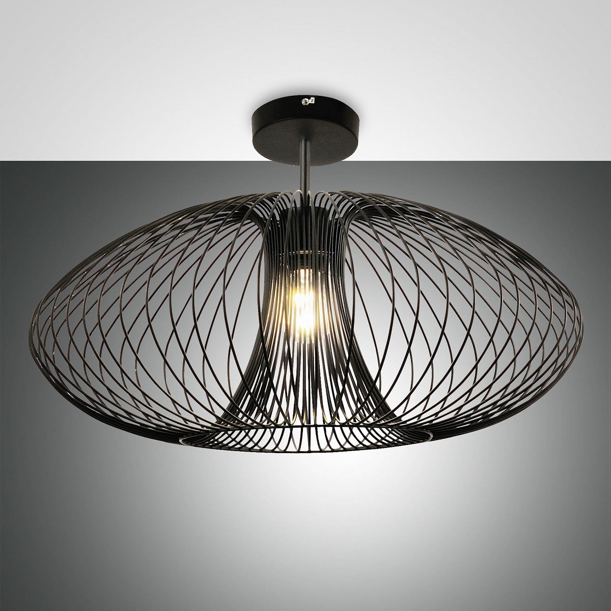 Fabas Luce 3706-65-101 Deckenleuchte Fassa 60cm schwarz E27 --> Leuchten &  Lampen online kaufen im Shop
