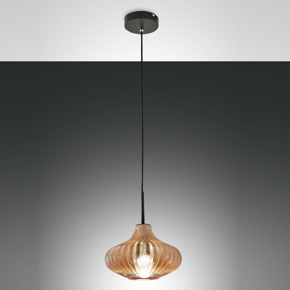 Fabas Luce 3723-40-125 Pendelleuchte Budelli amber 26cm E27
