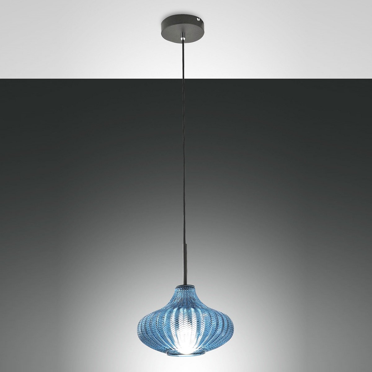 Fabas Luce 3723-40-244 Pendelleuchte Budelli azurblau 26cm E27