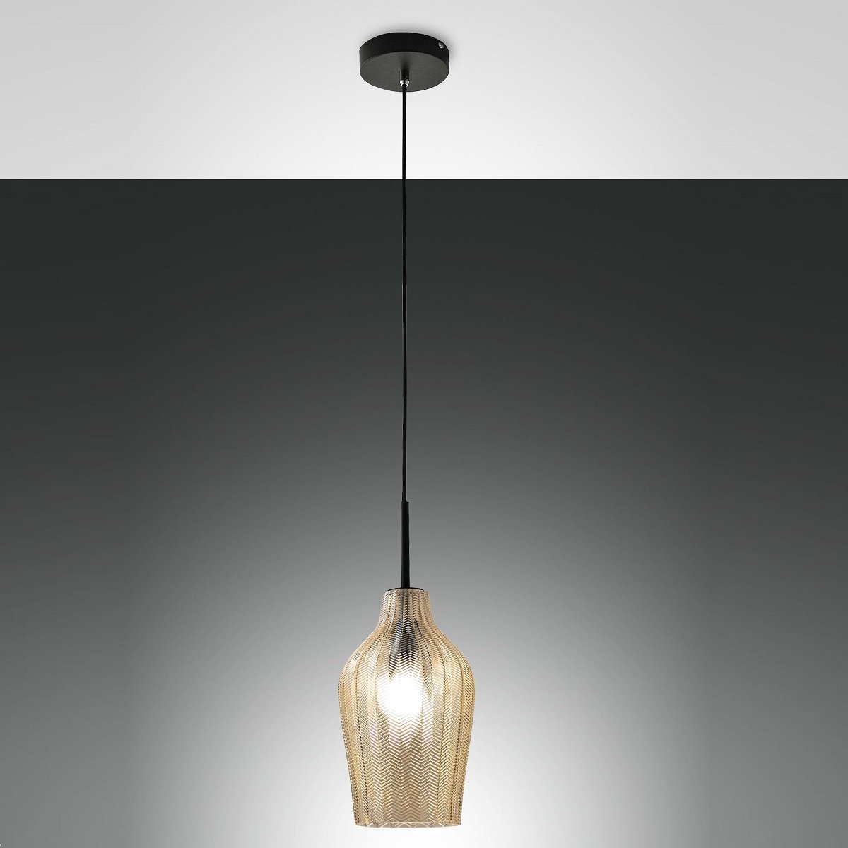 Fabas Luce 3724-40-167 Pendelleuchte Stintino champagner schwarz 18cm E27