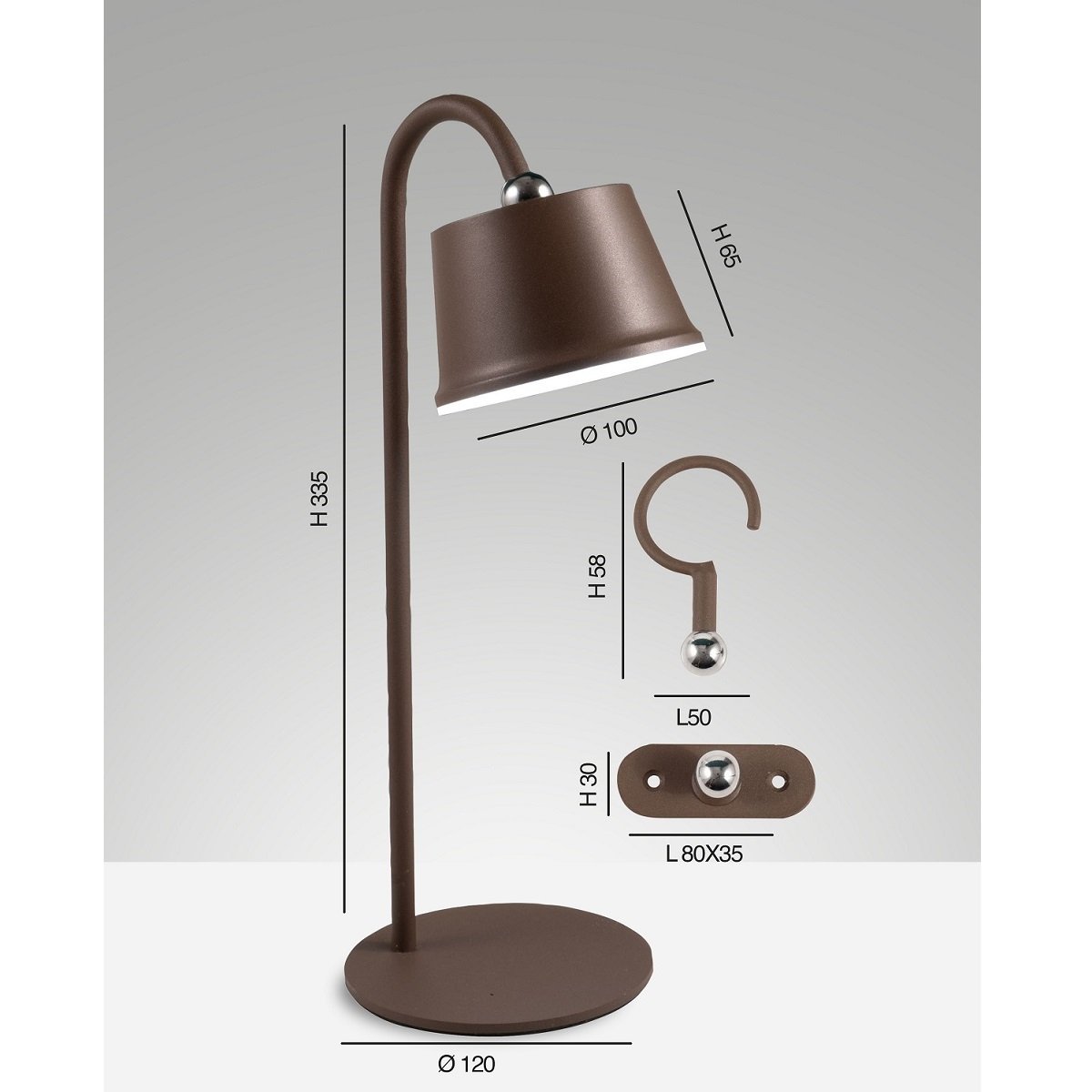 Fabas Luce 3742-71-361 LED Akkuleuchten-Set Armanda rostbraun dimmbar magnetisch