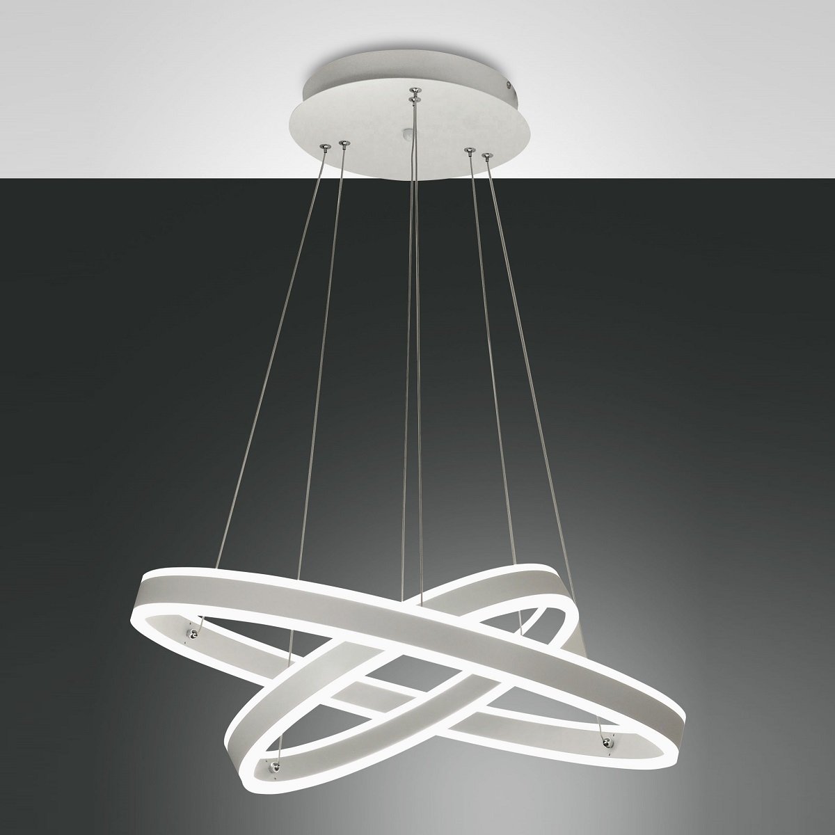 Fabas Luce 3743-45-102 LED Pendelleuchte Palau 2 Ringe weiss 3000K