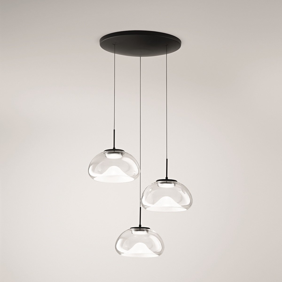 Fabas Luce 3755-47-241 LED Pendelleuchte Brena 3-flammig transparent