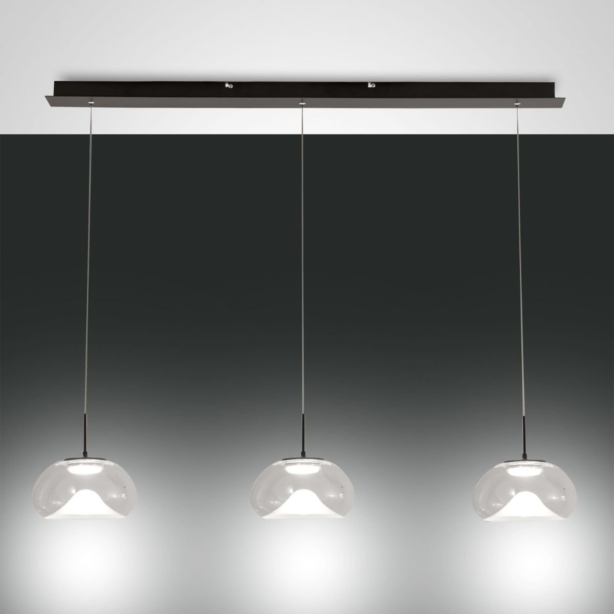 Fabas Luce 3755-48-241 LED Pendelleuchte Brena 3-flammig in Linie transparent 3 Step Dim