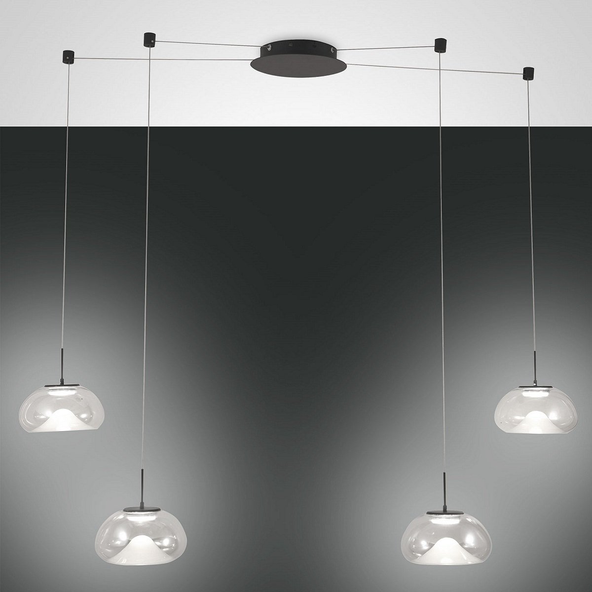 Fabas Luce 3755-49-241 LED Pendelleuchte Brena 4-flammig transparent 3 Step Dim