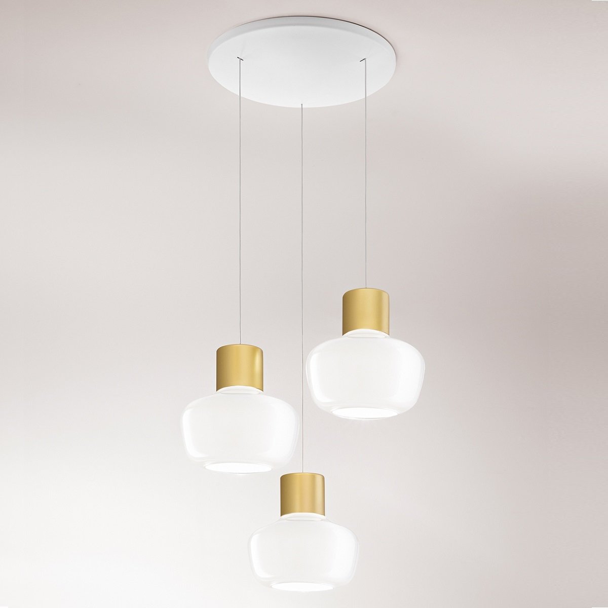 Fabas Luce 3767-47-102 LED Pendelleuchte Kino 3-flammig wei�