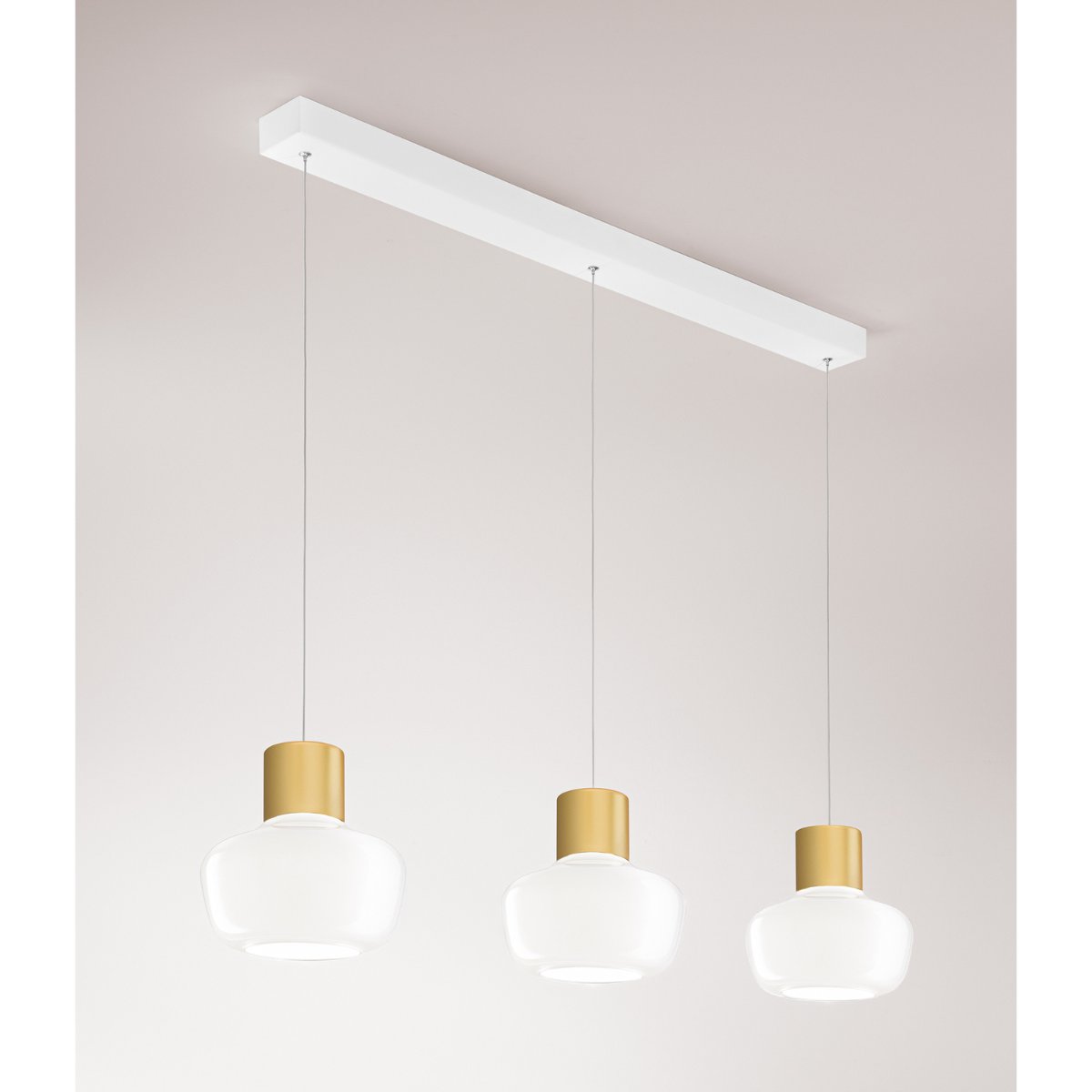 Fabas Luce 3767-48-102 LED Pendelleuchte Kino 3-flammig in Linie wei�