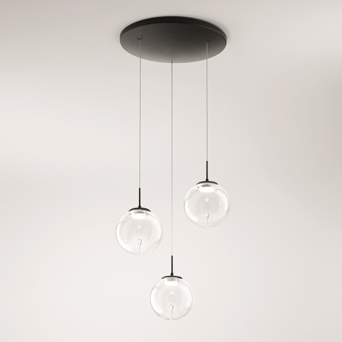 Fabas Luce 3770-47-372 LED Pendelleuchte Ariel 3-flammig transparent 3 Step Dim