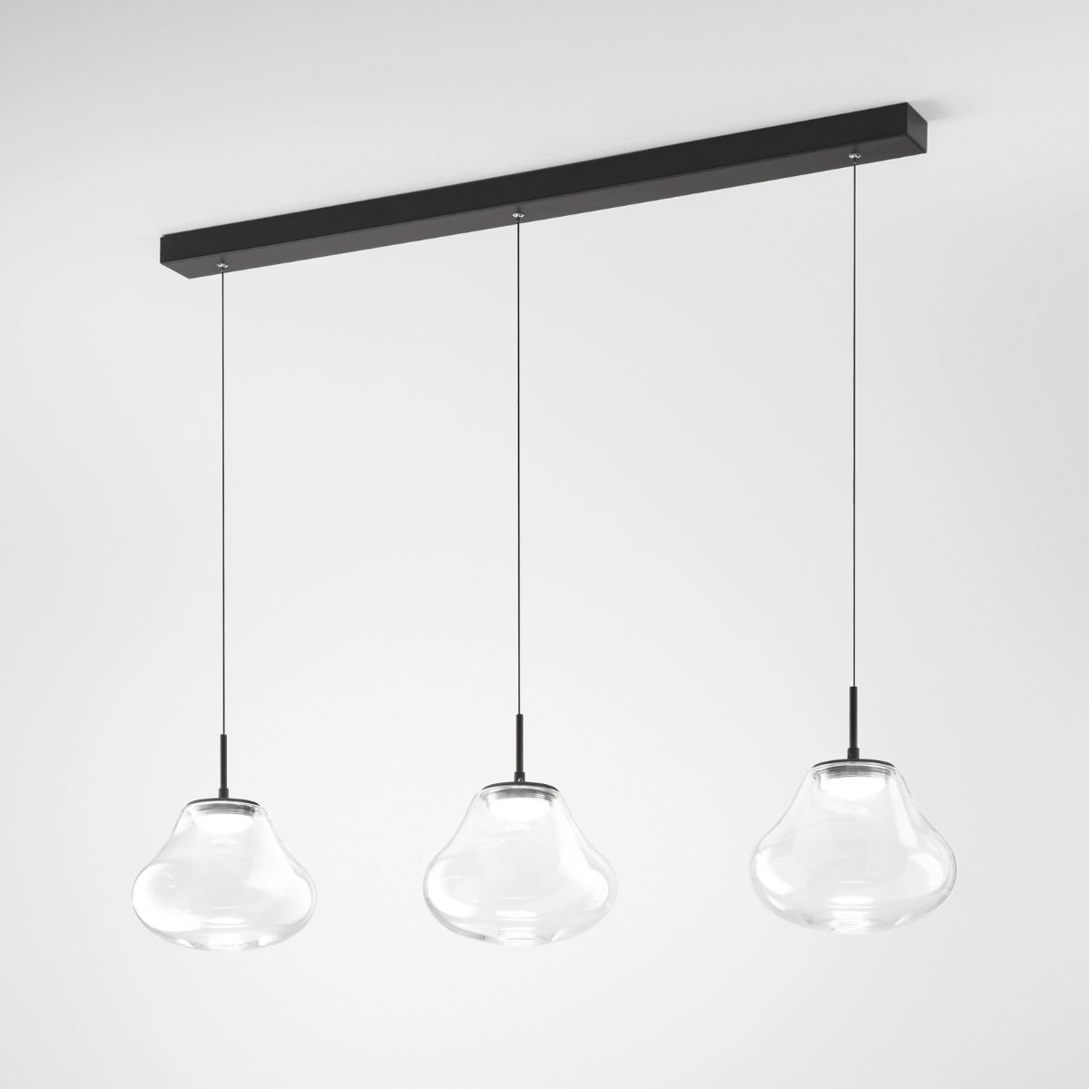 Fabas Luce 3774-48-241 LED Pendelleuchte Deva 3-flammig in Linie Transparent