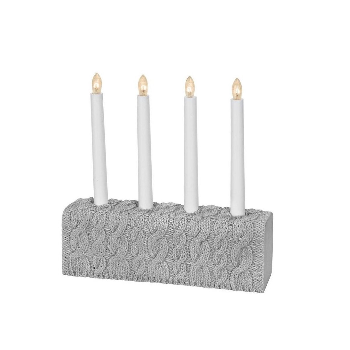Fensterleuchter Knitted 4-flammig grau Strickmuster 169-01