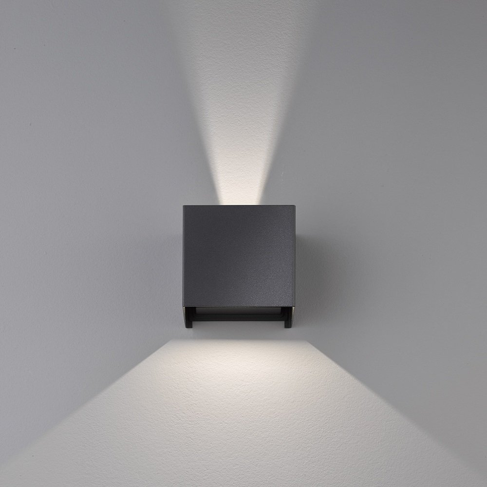 Fischer & Honsel 30259 LED Wandleuchte Wall schwarz matt 3000K IP44 -->  Leuchten & Lampen online kaufen im Shop