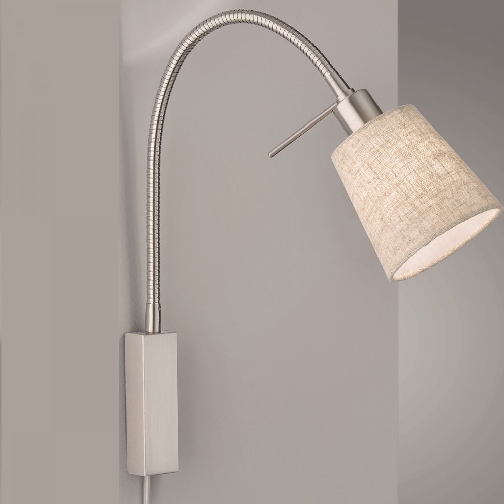 Fischer & Honsel 30321 Wandspot flex Wolke Nickel matt Leinen Sand 