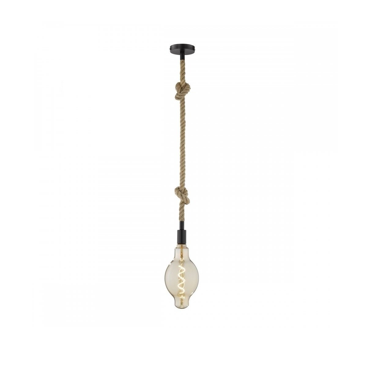 Fischer & Honsel 60793 Pendelleuchte Rope Schwarz Seil 120cm E27 -->  Leuchten & Lampen online kaufen » Beleuchtung für