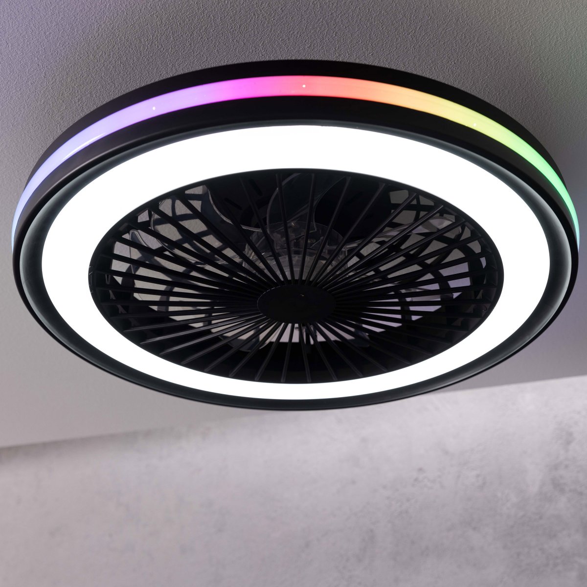 Brilliant AG Leuchten G99280-06 Palmero LED Deckenleuchte mit Ventilator RGBW