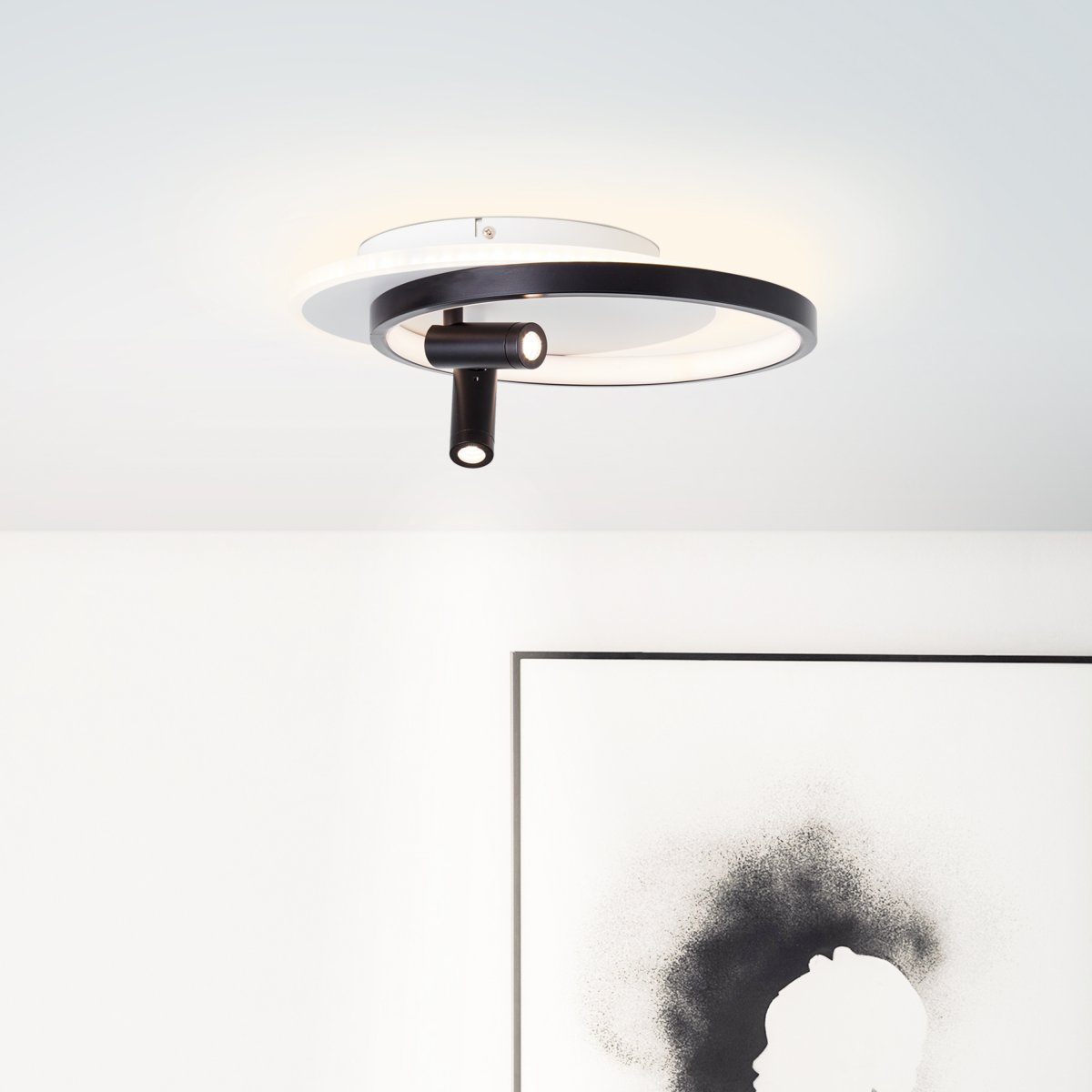 Brilliant AG Leuchten G99753-76 Eunomia LED Deckenleuchte schwarz weiß dimmbar