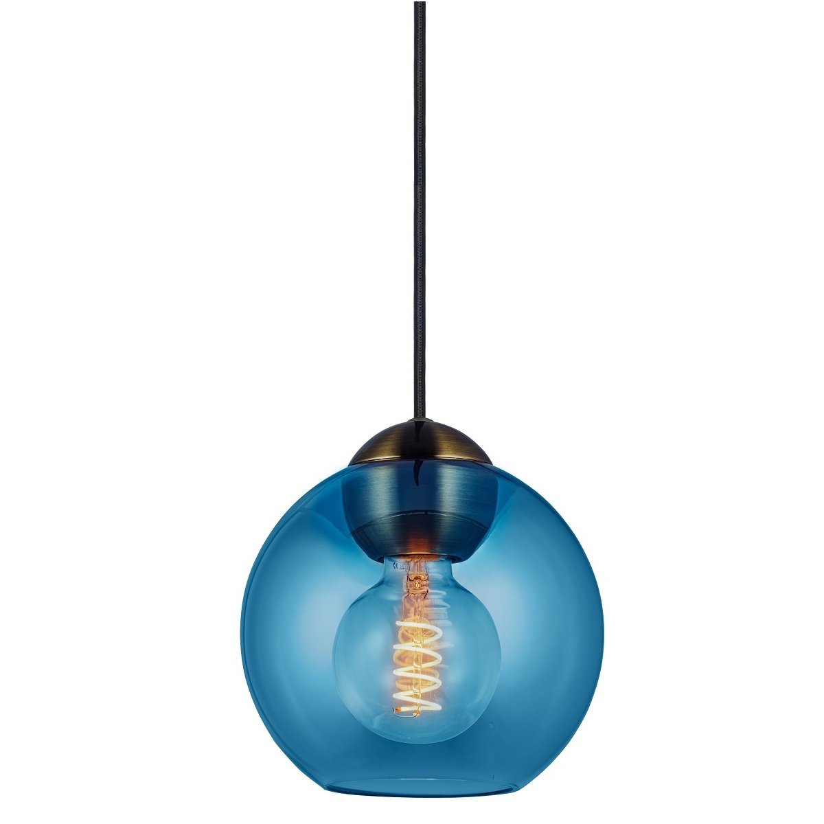 Halo Design 743087 Pendelleuchte Bubbles E27 blau 18cm