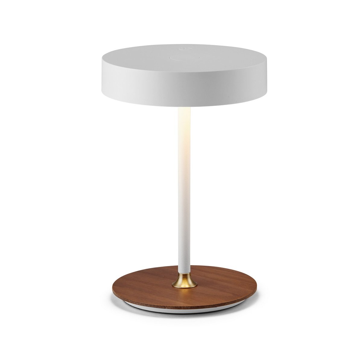 Halo Design 745760 LED Akku Tischleuchte On The Move weiss antikmessing walnuss