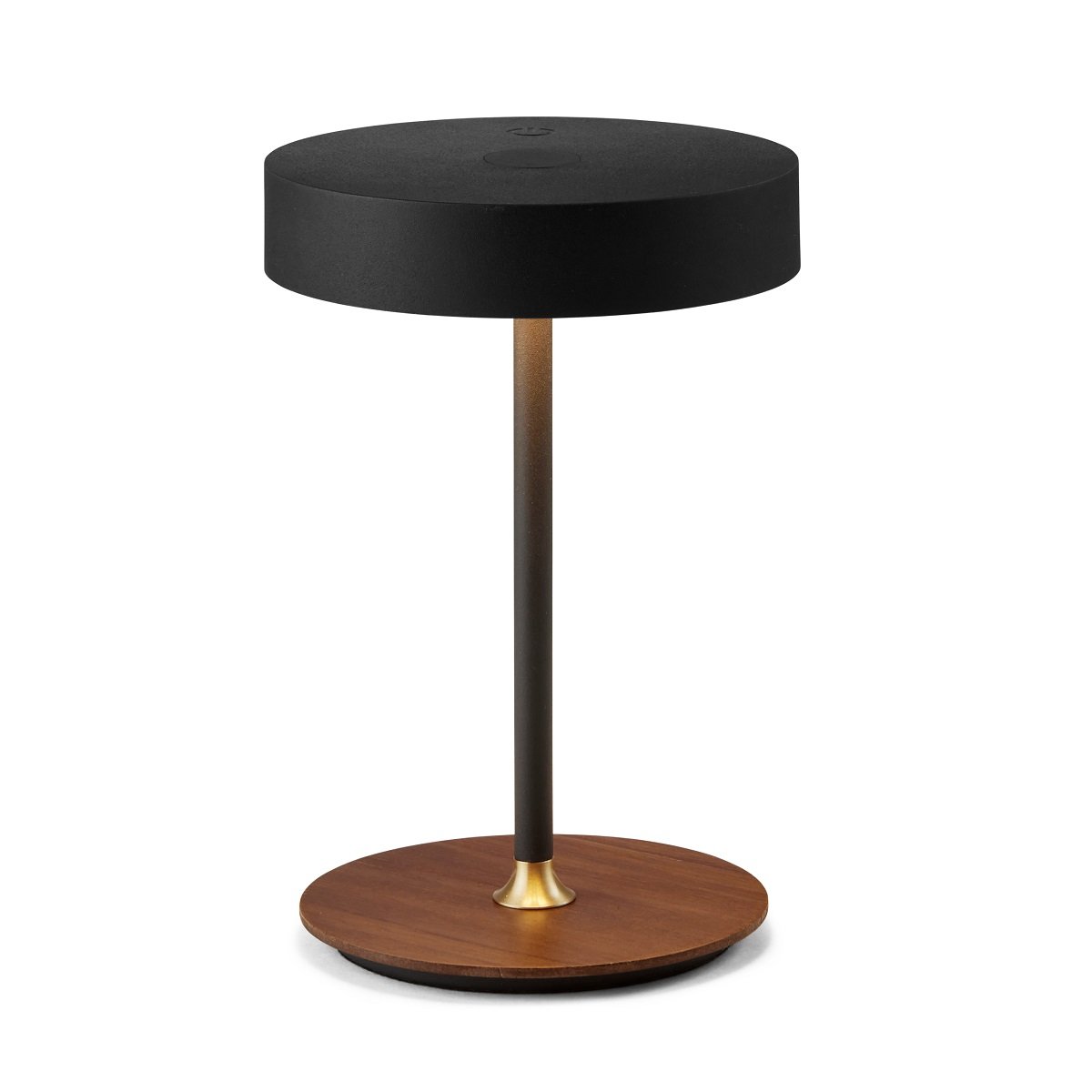 Halo Design 745777 LED Akku Tischleuchte On The Move schwarz messing walnuss
