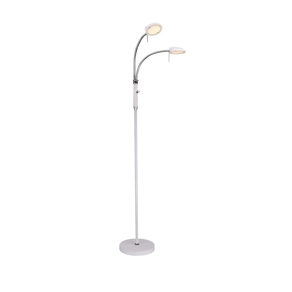 Halo Design No. 716036 Stehleuchte Vegas 2-flammig Weiss Chrom 140cm