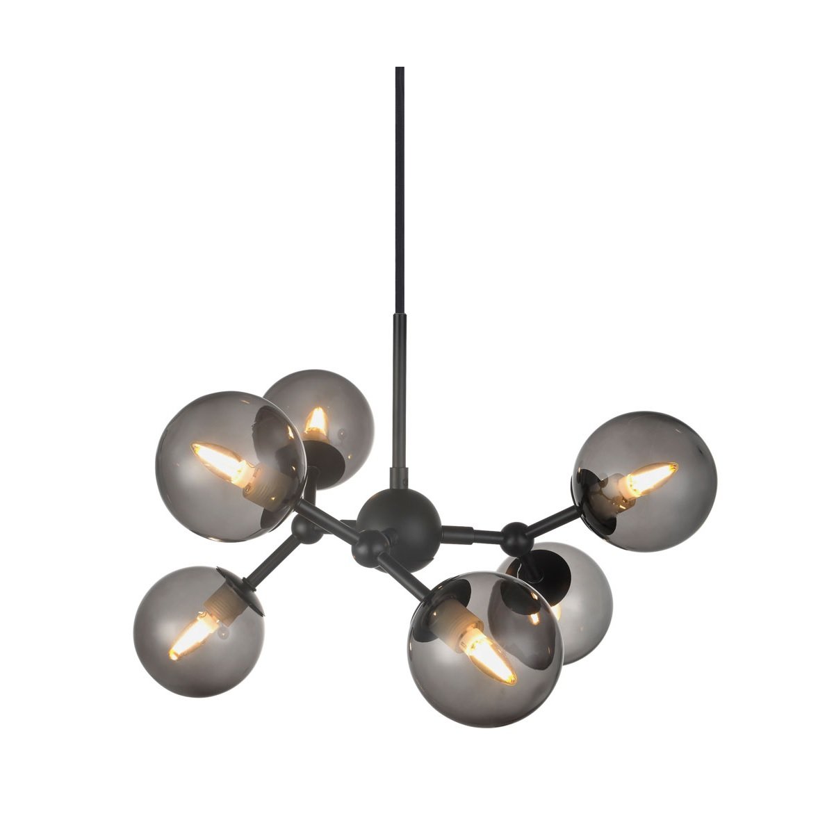 Halo Design No. 736553 LED Pendelleuchte ATOM by E. Patton Schwarz Rauchglas � 45