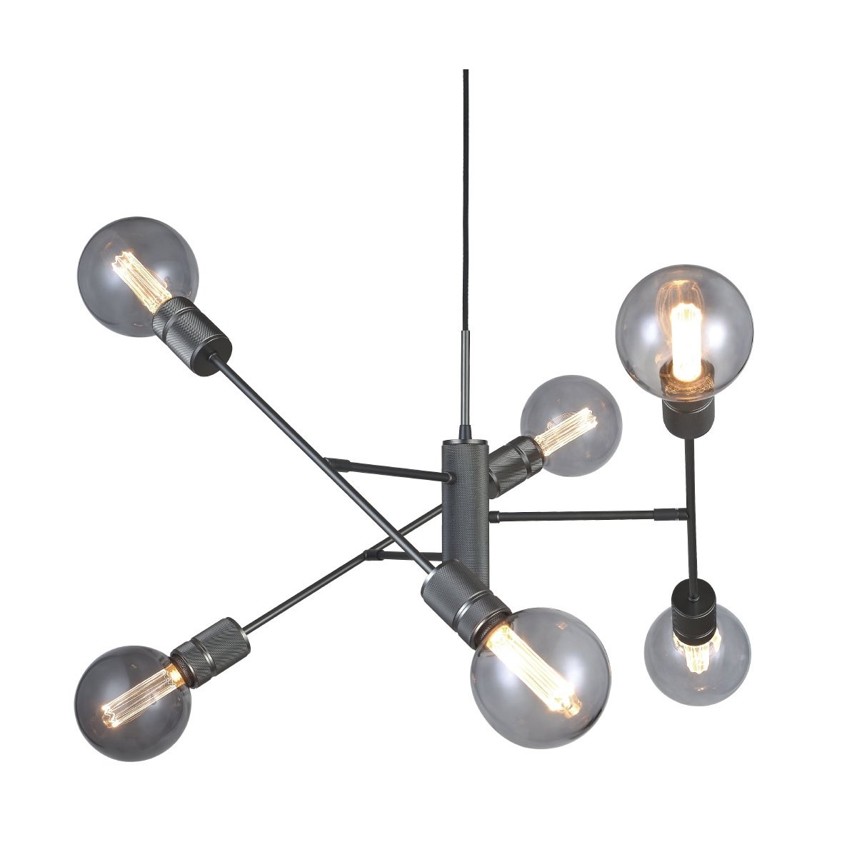 Halo Design No. 737048 Pendelleuchte Halo 6 lite 6-flammig Schwarz � 75cm