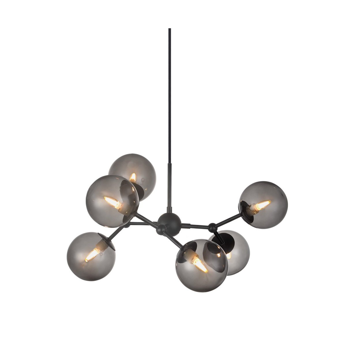 Halo Design No. 738823 LED Pendelleuchte ATOM by E. Patton Schwarz Rauchglas �57