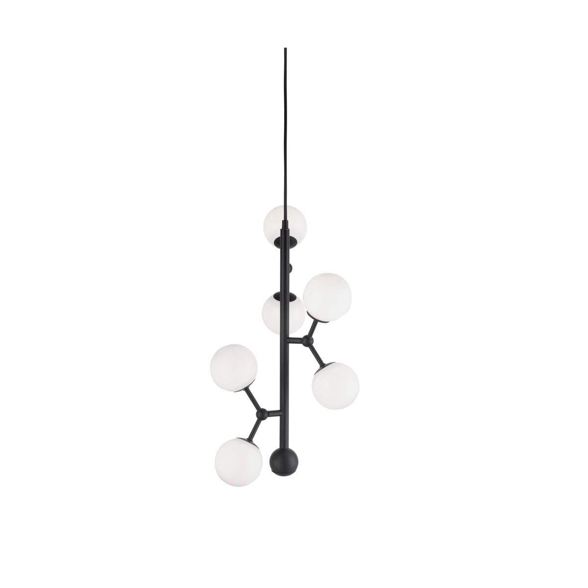 Halo Design No. 738847 LED Pendelleuchte ATOM vertical by E. Patton Schwarz Opal