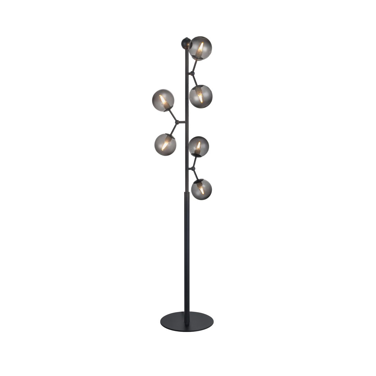 Halo Design No. 738885 LED Stehleuchte ATOM by E. Patton Schwarz Rauchglas