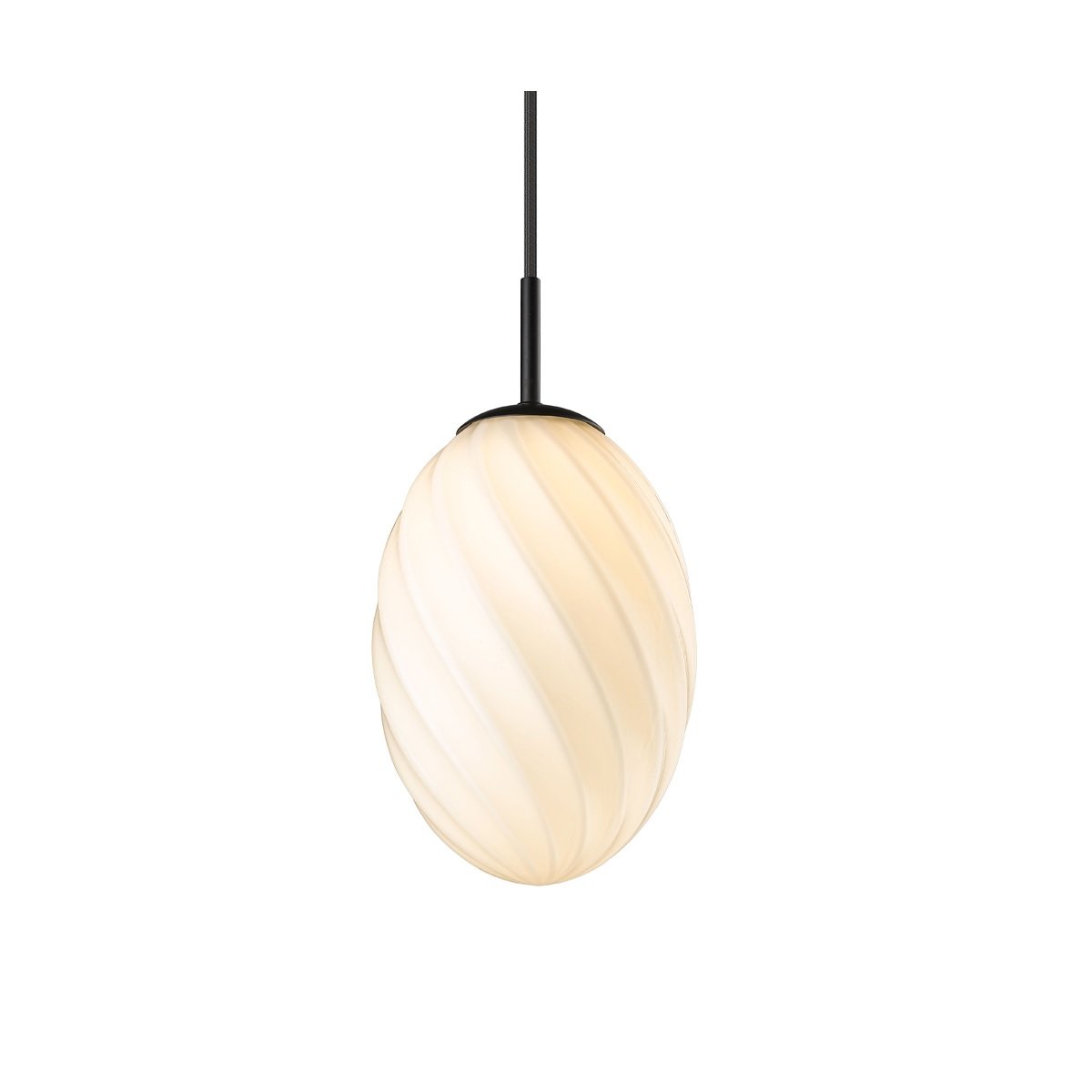 Halo Design No. 739363 Pendelleuchte Twist Egg Opal Schwarz 15cm