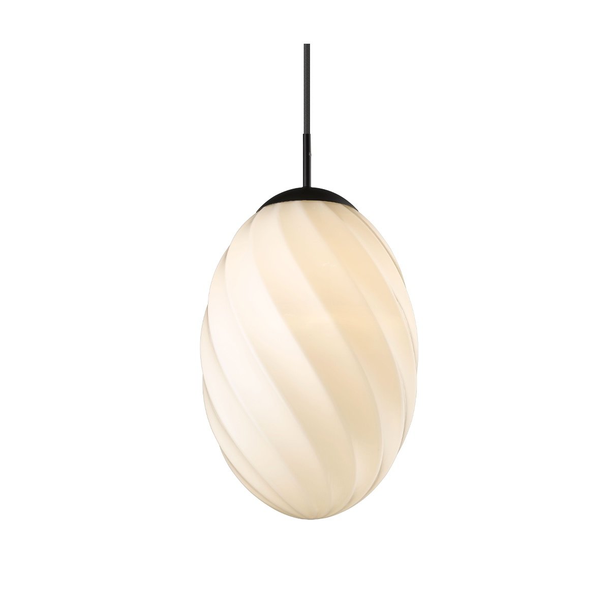 Halo Design No. 739394 Pendelleuchte Twist Egg Opal Schwarz 25cm