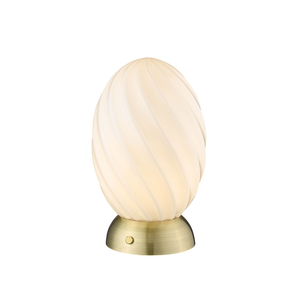 Halo Design No. 739431 Tischleuchte Twist Egg Opal Messing Antik 15cm