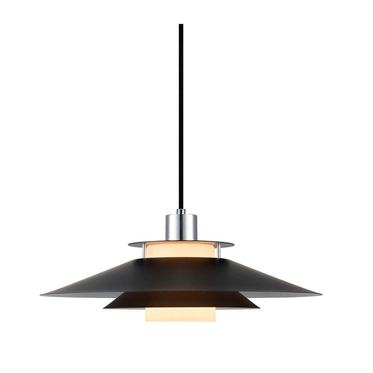 Halo Design No. 990808 LED Pendelleuchte RIVOLI schwarz matt chrom � 40