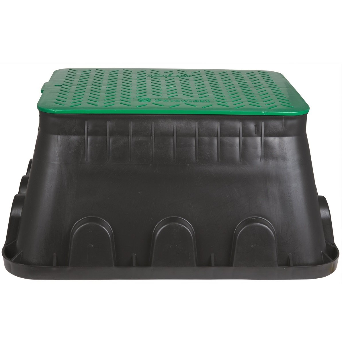 Heitronic 21042 Bodeneinbaudose Jumbo eckig schwarz grün 12 Ausgänge