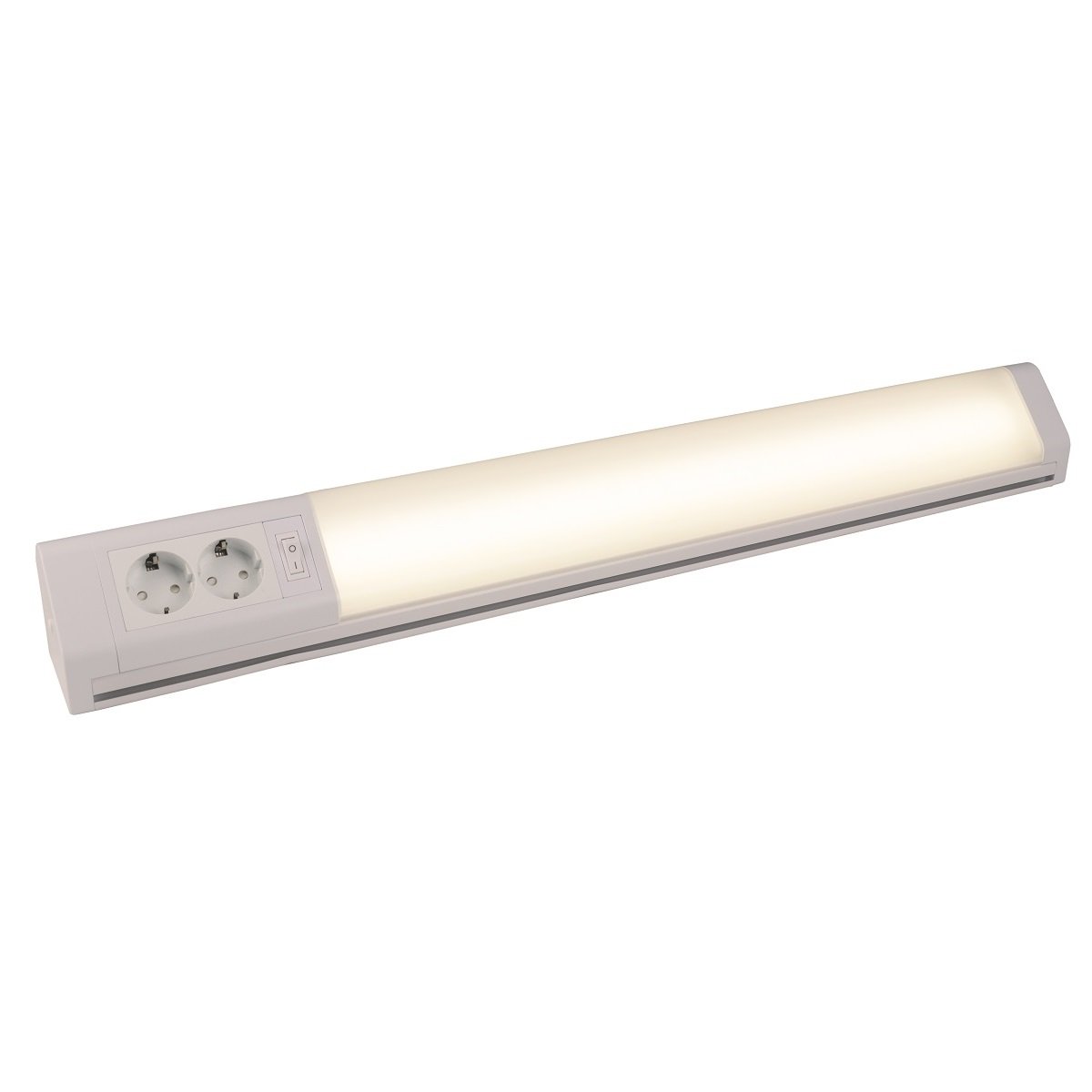 Heitronic 28146 LED Unterbauleuchte Bonn mit Steckdose 2-fach matt 762mm