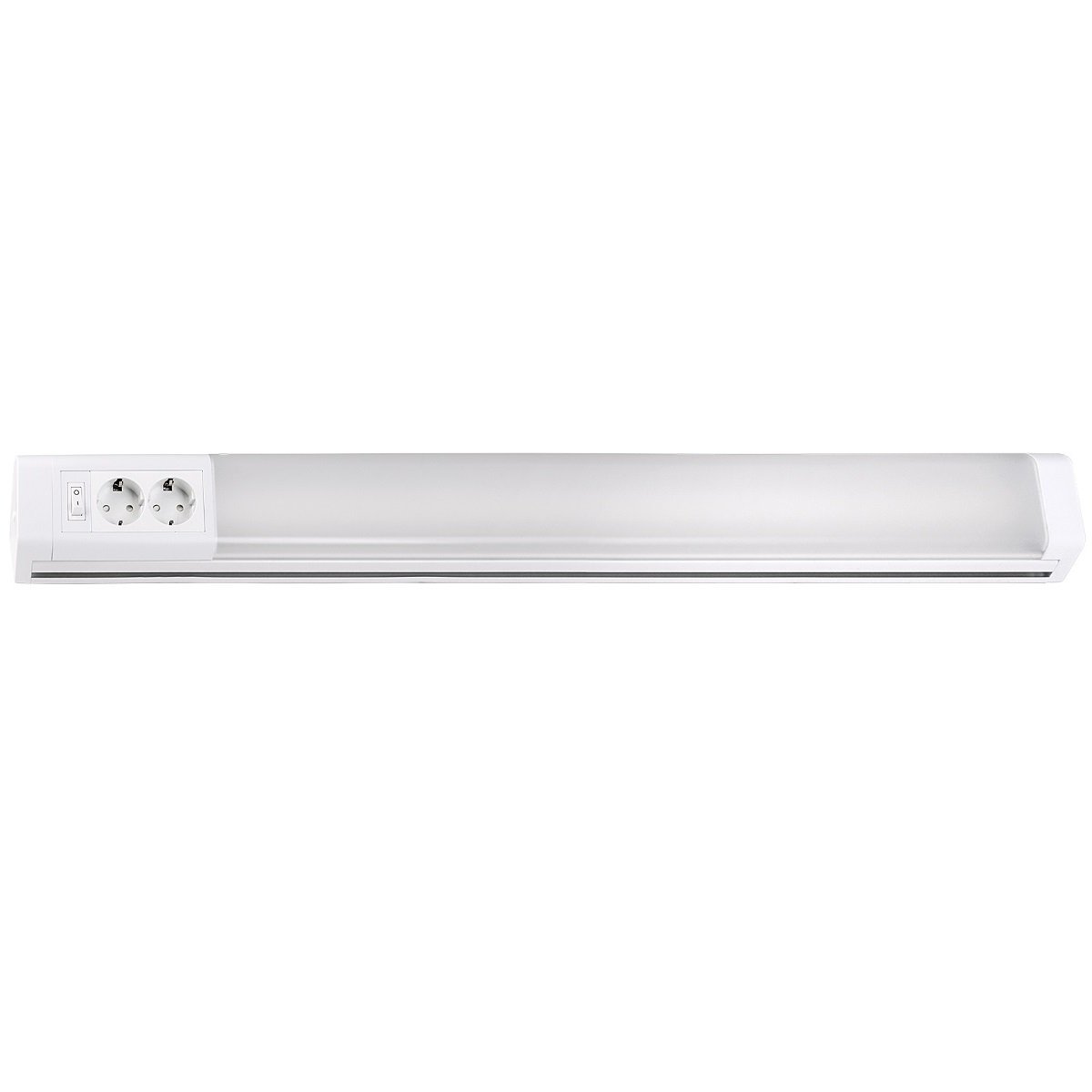 Heitronic 28147 LED Unterbauleuchte Bonn mit Steckdose 2-fach matt 1062mm