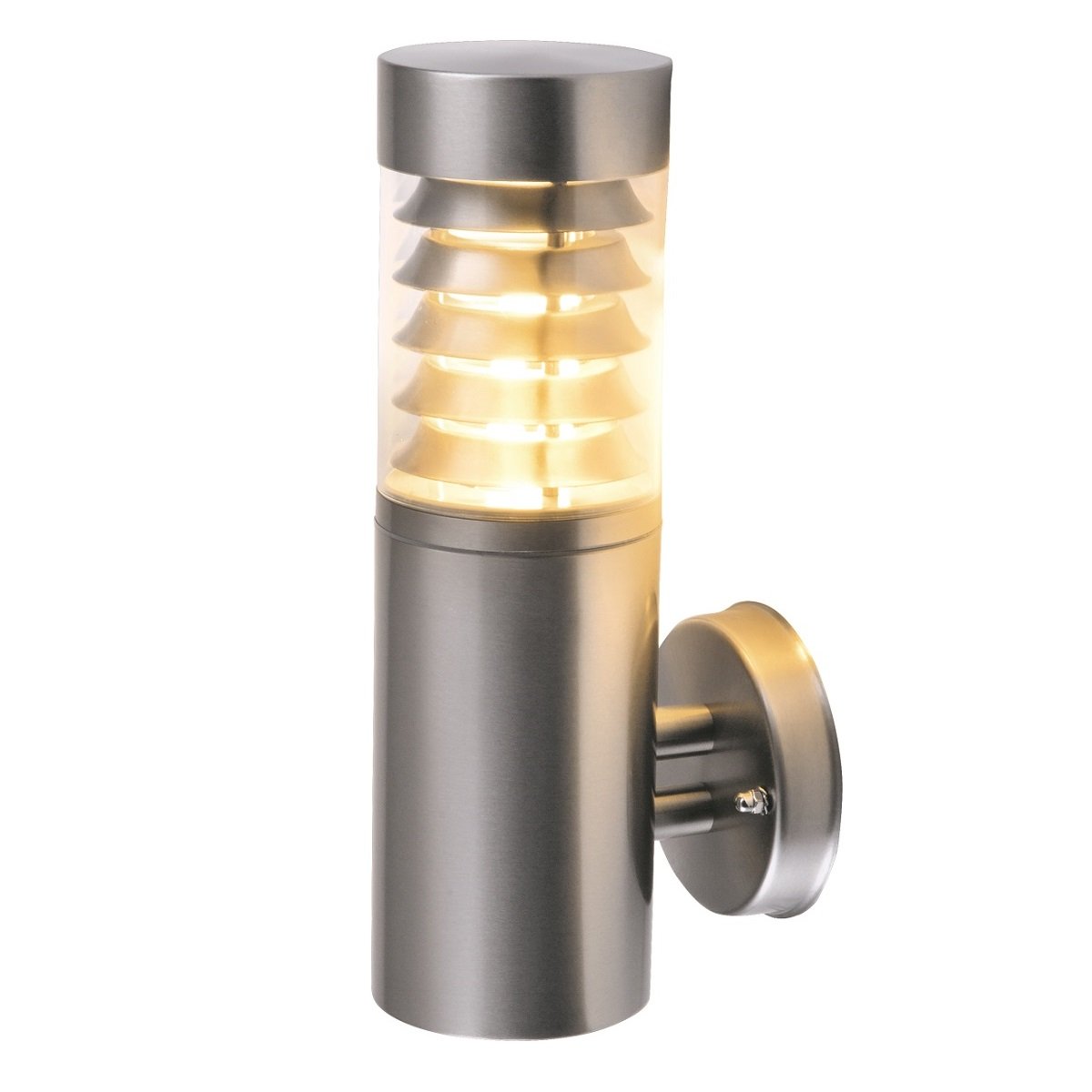 Heitronic 36886 LED Au�enwandleuchte Saturn Edelstahl  ohne Lichtquelle E27