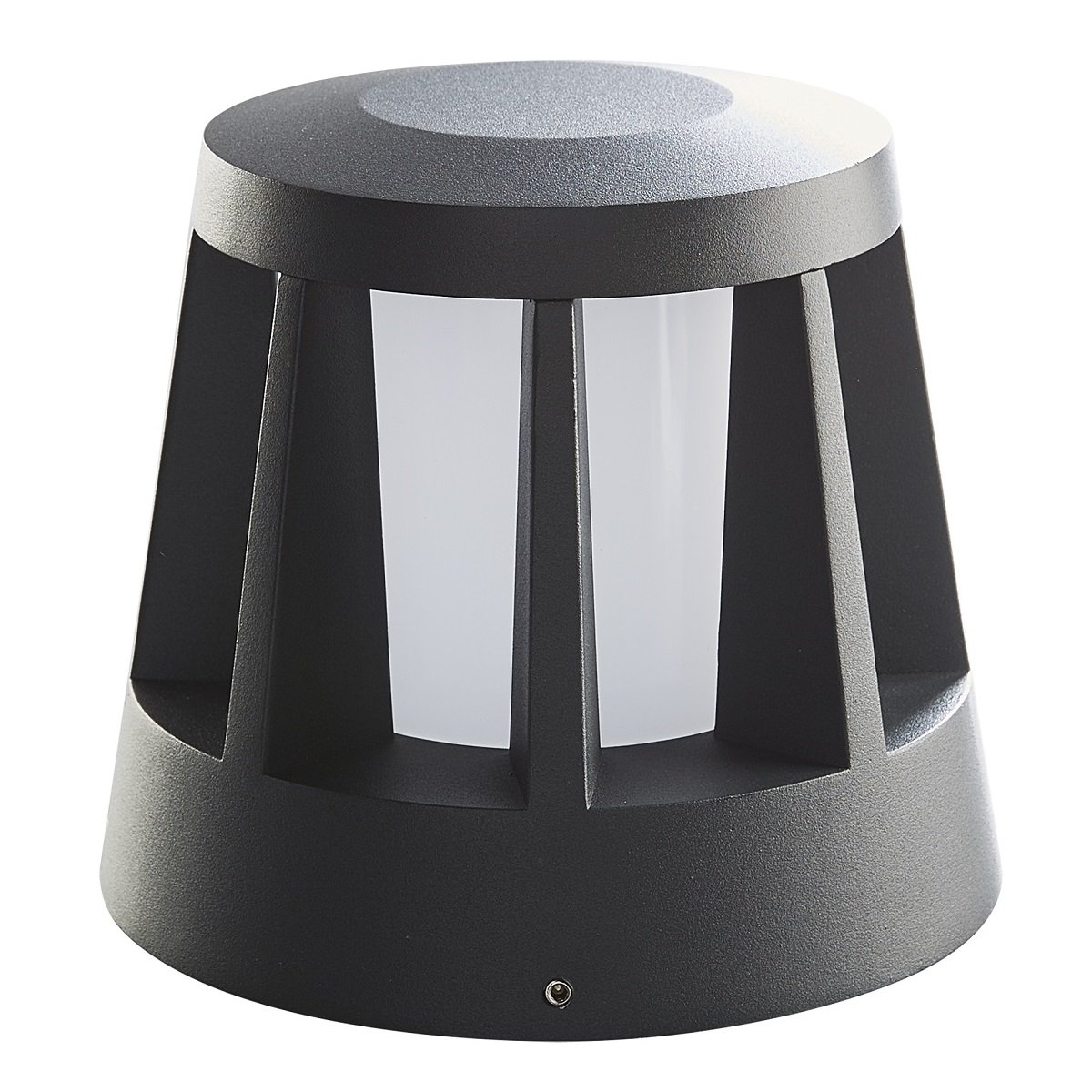 Heitronic 501332 LED Wegbegrenzungsleuchte Gomera anthrazit rund mit Anfahrschutz