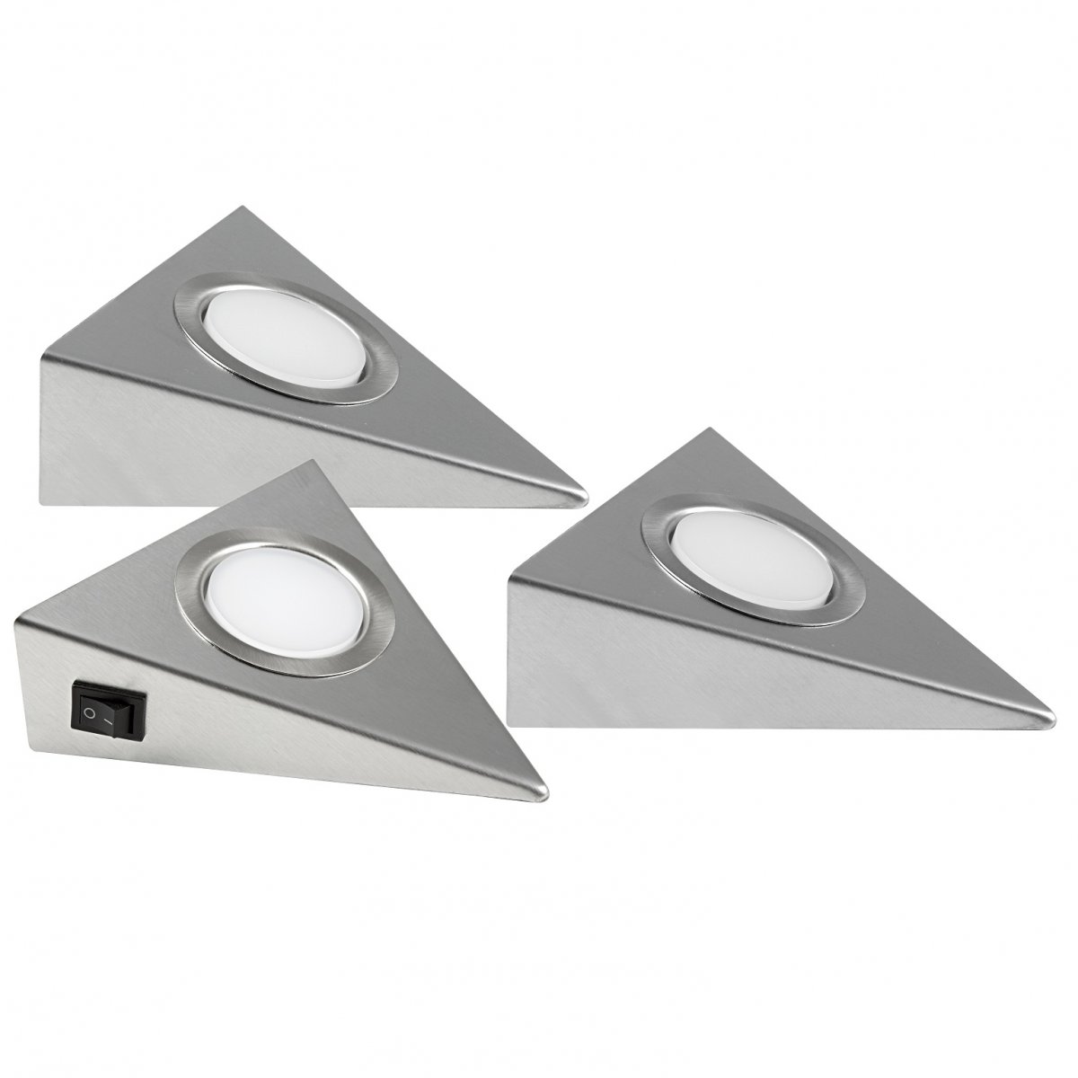 Heitronic Nr. 23009-HE LED Unterbauleuchte Genua 3er Set silber 3000K 230V
