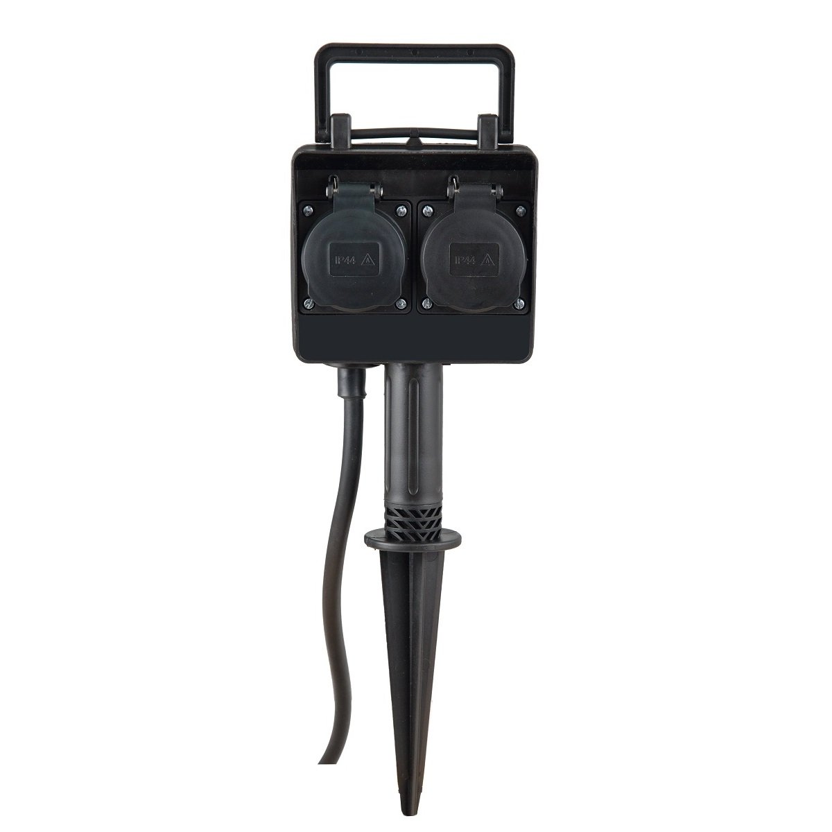 Heitronic Nr. 35466-HE Energieverteiler 2-Fach Dubai schwarz IP44 24cm