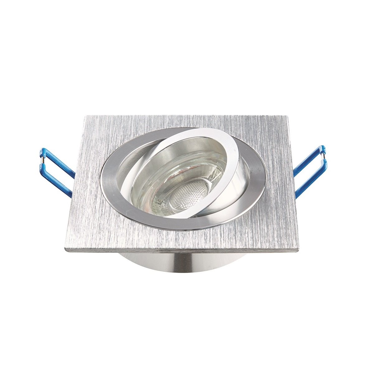 Heitronic Nr. 500592-HE Einbaustrahler DL7801 Eckig Alu geb�rstet GU10 78mm