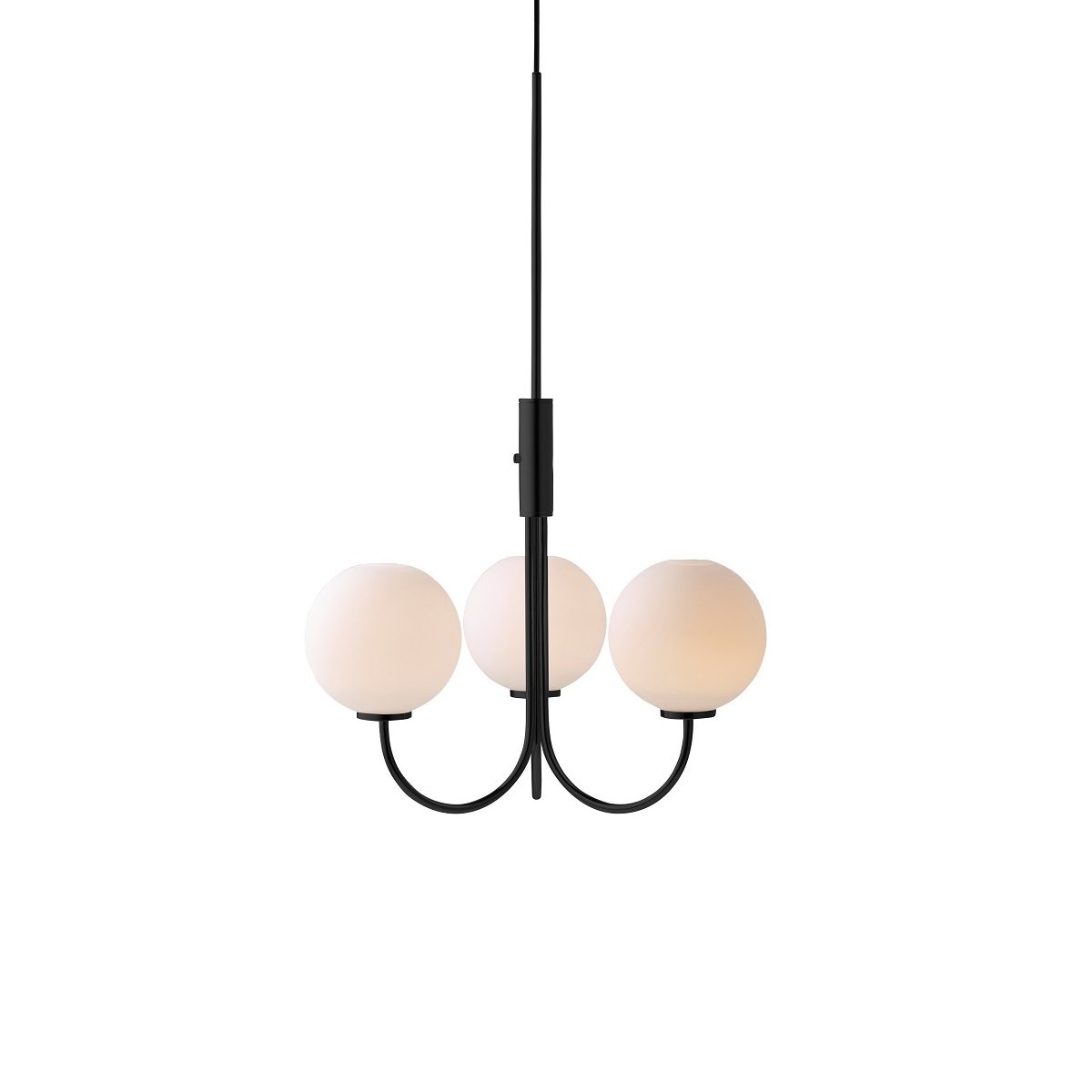 Herstal Ballon Pendelleuchte schwarz Glas opal G9