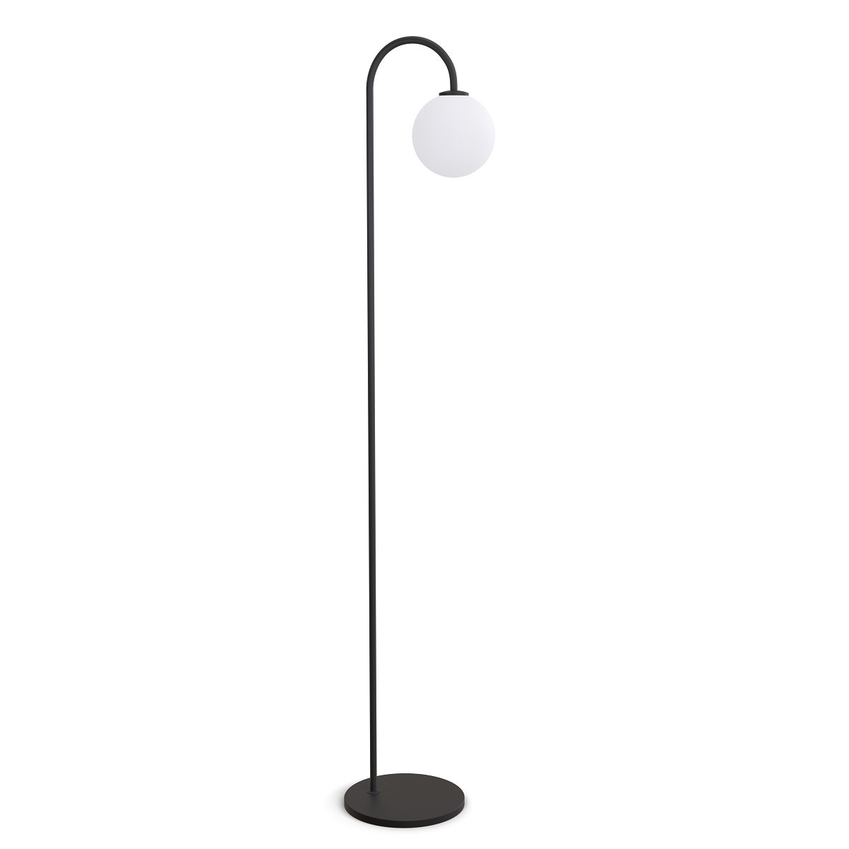 Herstal Ballon Stehleuchte schwarz Glas opal G9 137cm