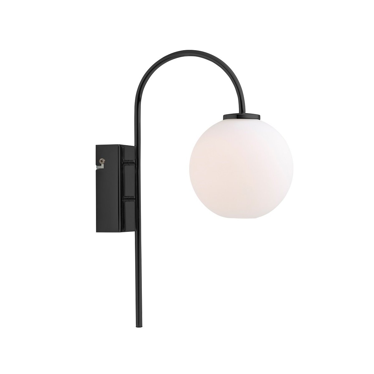 Herstal Ballon Wandleuchte schwarz Glas opal G9