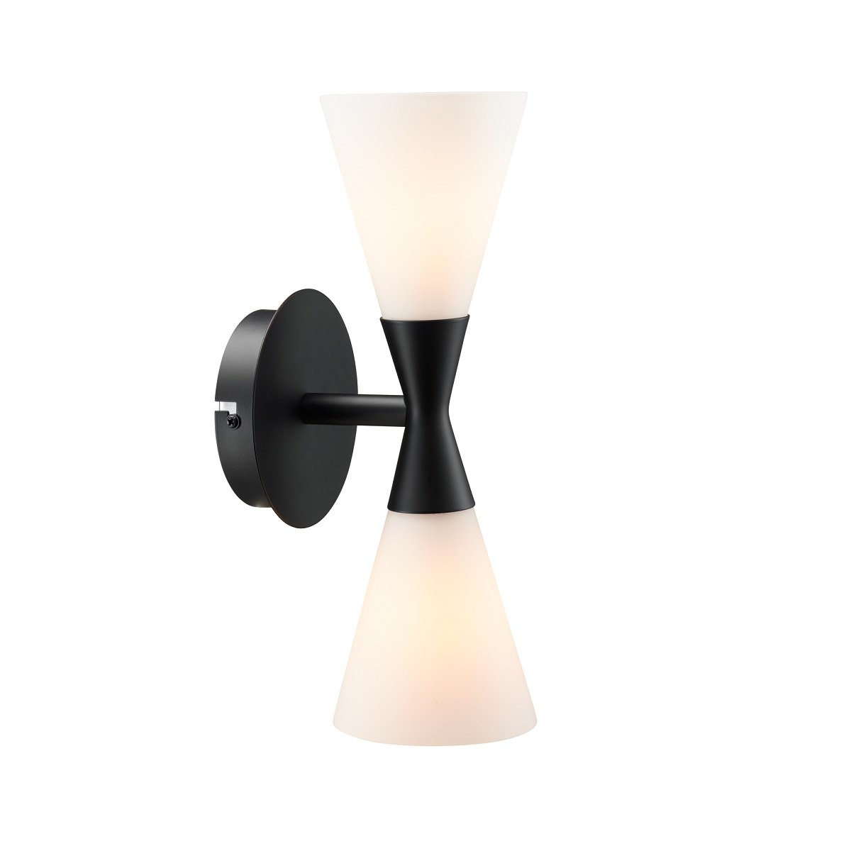 Herstal Harlekin Duo Wandleuchte 2-flammig schwarz matt E14 mit Kabel