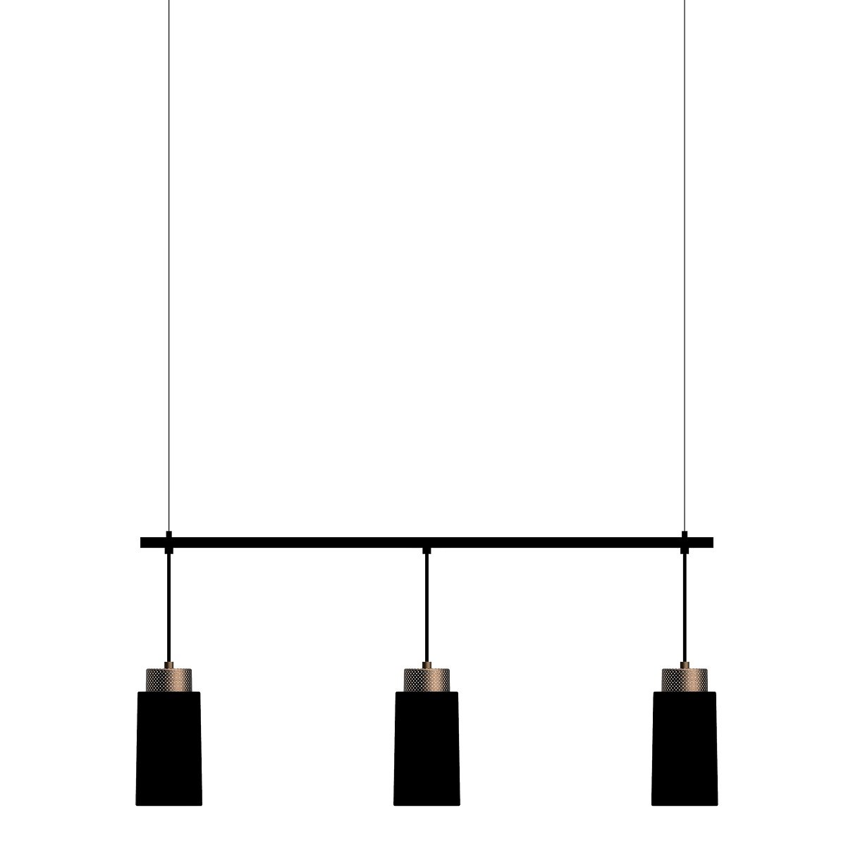 Herstal Leuchten Pendelleuchte Edge Trio Schwarz Bronze E27