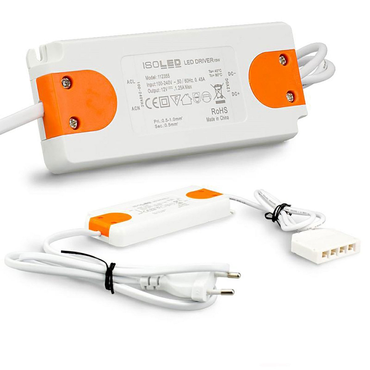 ISOLED 112355 LED Trafo MiniAMP Slim inkl. Flachstecker und 4fach Mini AMP-Verteiler