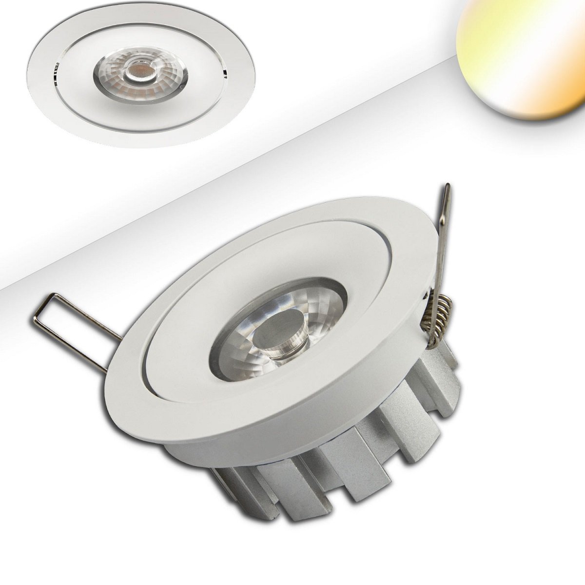 ISOLED 112671 LED Einbaustrahler SUNSET wei� 45� 2200-3100K Dimm-to-warm