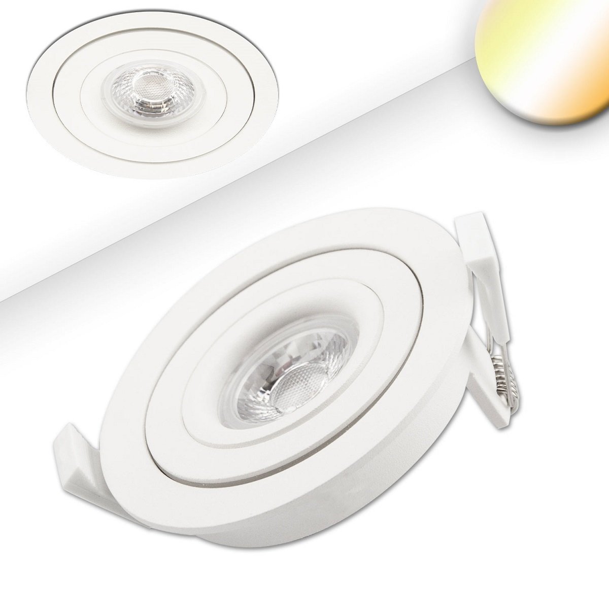 ISOLED 113304 LED Einbaustrahler SUNSET wei� 9W 45� 2000-2800K Dimm-to-warm