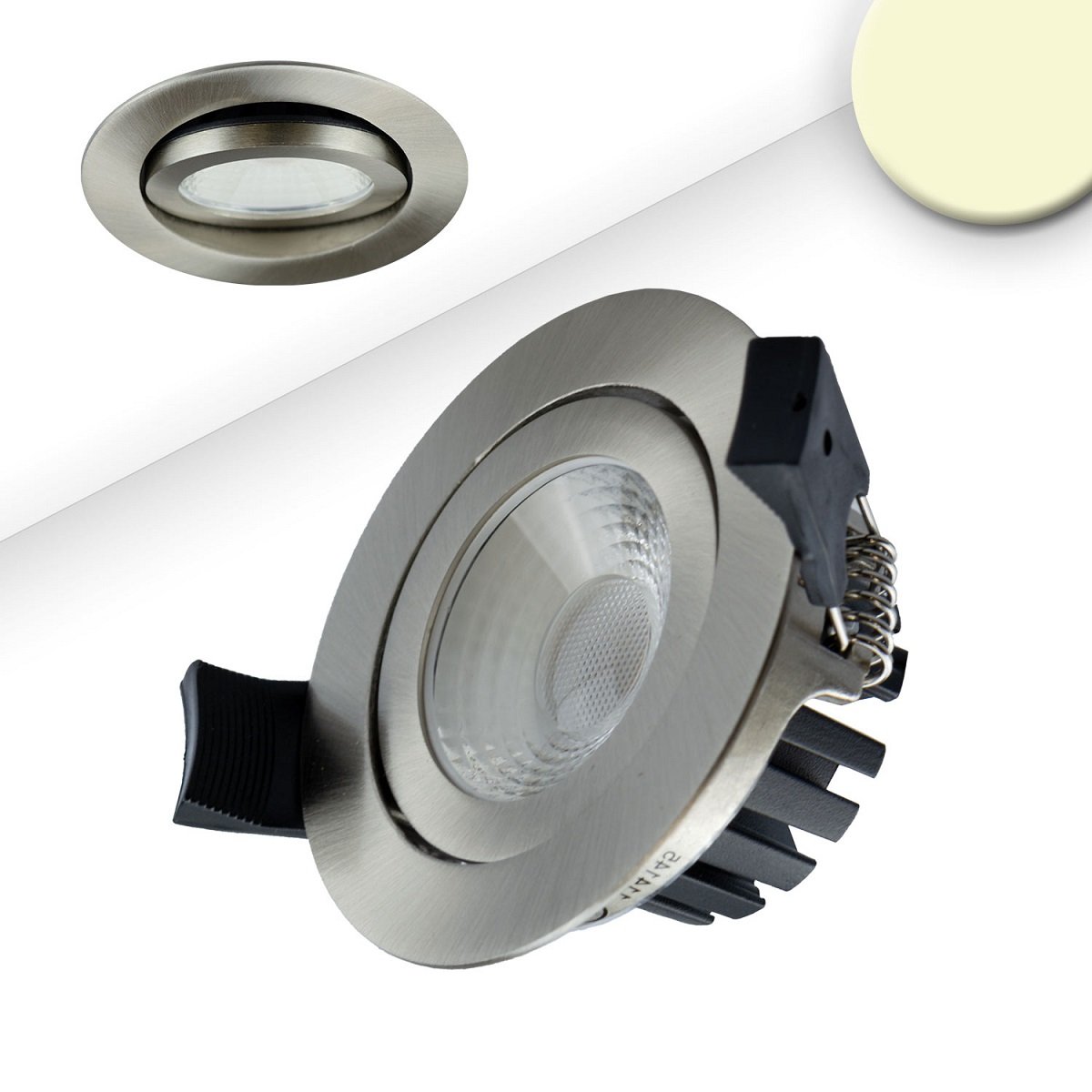 ISOLED 114145 LED Einbaustrahler silber 8W 36� rund 3000K IP65 dimmbar