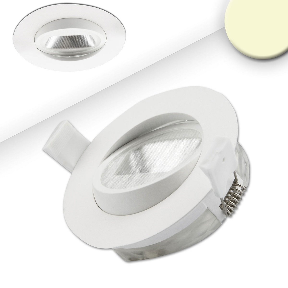 ISOLED 114147 LED Einbaustrahler asymmetrisch COB wei� 8W rund 3000K dimmbar
